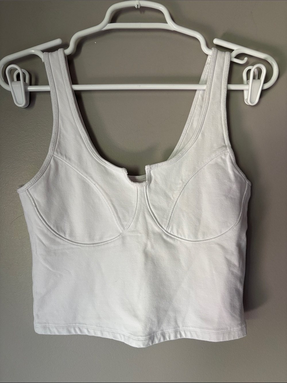 Abercrombie & Fitch Cotton Seamless Fabric Corset Tank Top in white